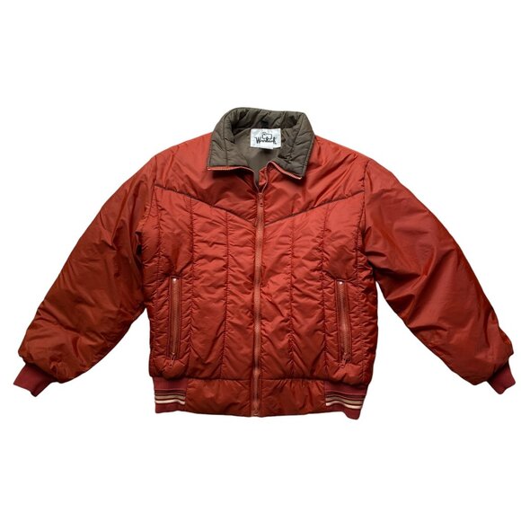Vintage Woolrich Quilted Puffer Jacket Mens Rust Insulated